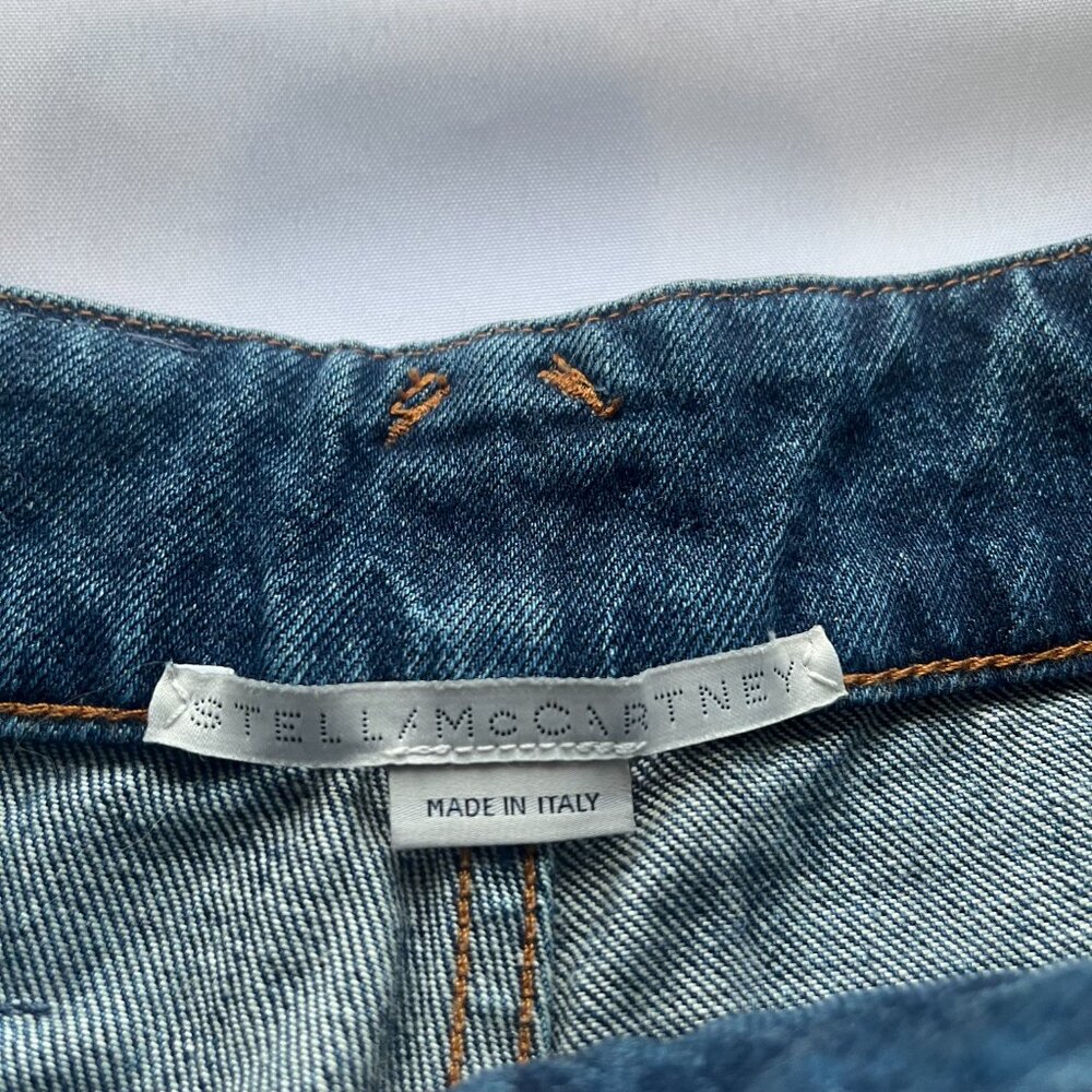 NWOT STELLA MCCARTNEY DARK BLUE VINTAGE WORKWEAR WIDE-LEG CARPENTER DENIM JEANS - Picture 6 of 11